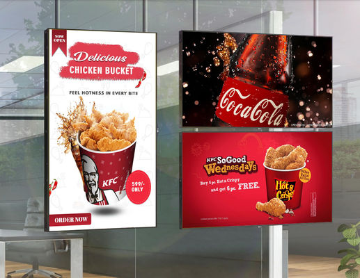 Beli 55 inci Menghadap LCD Jendela Tampilan Layar Smart Signage Menu Board 3000nits online manufacture