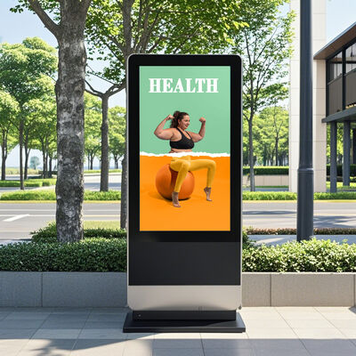 Beli 55 Inch 3000Nits Kecerahan IP65 Waterproof Outdoor Digital Signage and Advertising Display Kiosk pembuatan online