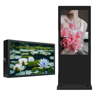 Beli 55 Inch 4000Nits Kecerahan Tinggi IP65 Cuaca tahan Digital Outdoor Signage dengan Resolusi 2K Kiosk Interaktif pembuatan online