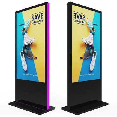 Beli Outdoor Digital Signage LCD Kiosk Iklan dengan 2000-3000 Nits Kecerahan IP65 Waterproof dan 32-98 Inch Size Range pembuatan online