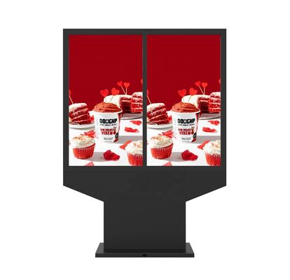 Beli 55-inci Digital Signage Vertikal Luar Ruangan Layar Ganda dengan Kecerahan 4000nits dan Layar Iklan LCD Tahan Air pembuatan online
