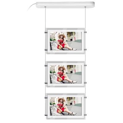 A3 Smart Hanging LCD Window Facing Display Signage Kecerahan 1500nits