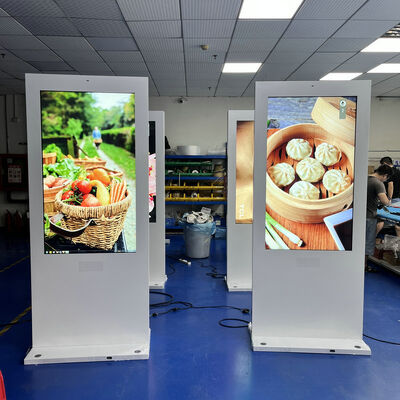 IP65 Waterproof 4K Resolution Outdoor Digital Signage dengan 3000nits Kecerahan LCD Kiosk Totem Touch Screen Media Player